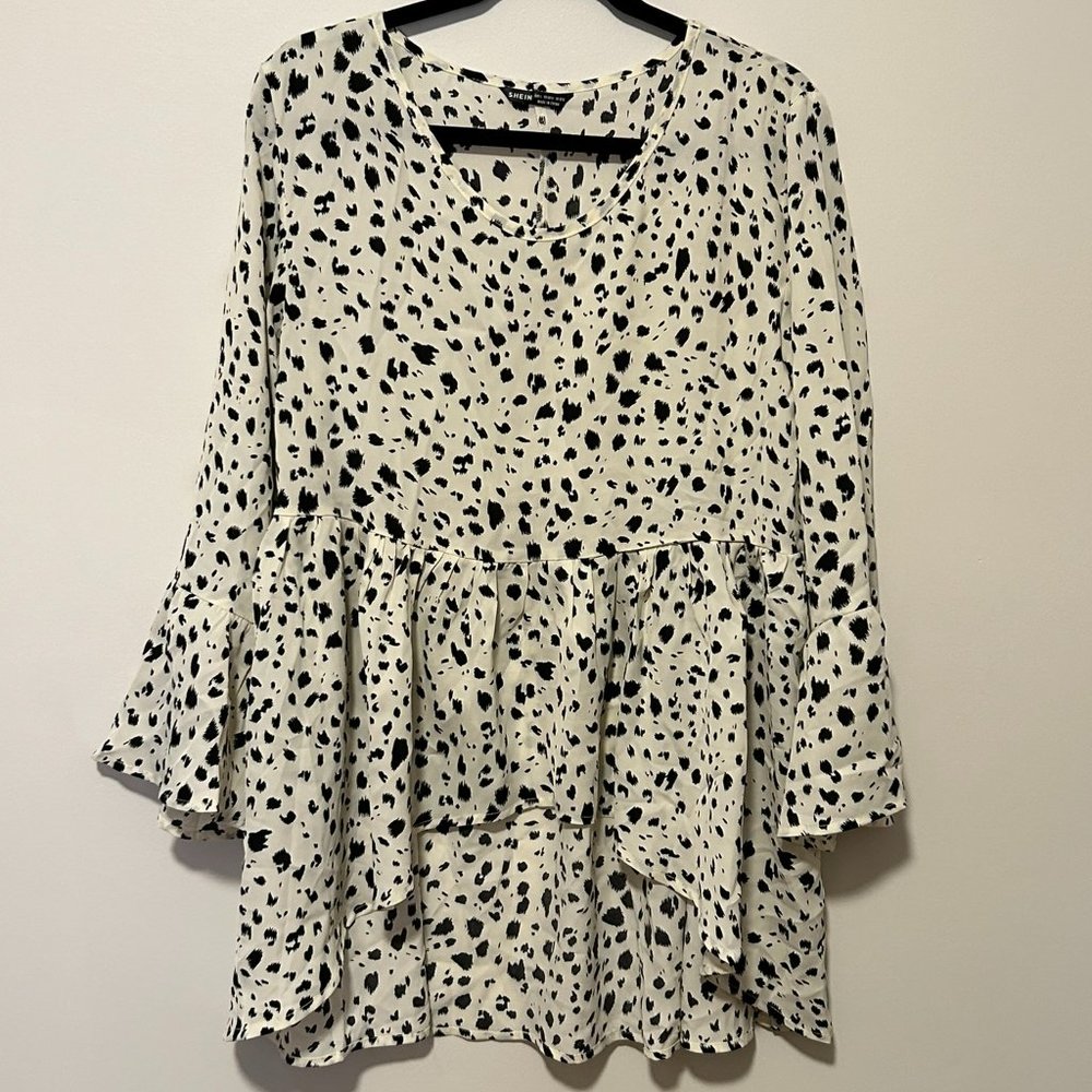 SHEIN Printed High Low Top